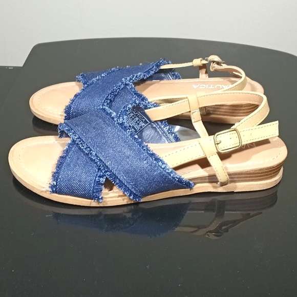 Nautica Basin Blue Denim Slingback Cute Sandal Women's Size 6.5 - Picture 3 of 10